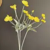 Flores artificiales, pequeñas flores de amapola de un solo tallo, decoración del hogar estilo vintage, sala de exposición, decoración de hotel, accesorios de fotografía