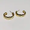 ES41 Estilo coreano Estilo Chanel simples elegantes aretes de cuadros de diamantes para mujer plata pura s925 Red social retro Aretes de estilo frío