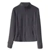 Cardigan de Polar con Hueso de Pescado Adelgazante Ollie para Mujer, Sudadera con Capucha y Cremallera de Cuello Alto, Ropa Exterior Versátil, Top Cálido de Polar que Favorece la Figura