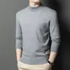 Suéter de invierno transfronterizo, estilo nuevo, alta calidad, imitación lana, para hombre, cuello semi-alto, tejido cálido, suéter casual de color liso para hombres jóvenes y de mediana edad