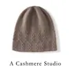 100% cachemir puro, nueva colección otoño/invierno, gorro casual de punto trenzado liso para mujer, cálido y a la moda