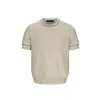 Yidao Vintage 2026 Verão Novo Lyocell Linho Old Money Tricô Manga Curta Masculino Retrô Casual Top para o Dia a Dia