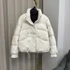 Transfronteriza Nueva Estilo Coreano Chaqueta de Plumas para Mujer Corta Cuello Alto Holgada Temperamento Blanco Pluma de Pato Pequeña Pan Caliente Chaqueta