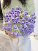Manta terciopelo paquete de material DIY ramo de rosas manta ganchillo tejido a mano regalo flores hilo ganchillo
