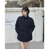 Abrigo acolchado de lana estilo coreano chic para mujer, nuevo abrigo exterior informal holgado de otoño/invierno 25523
