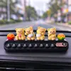 "Urso Manteiga" Cartão de Estacionamento Temporário para Carro, Placa de Número de Telefone, Escondível, Decoração de Interior de Carro, Placa de Código de Número de Telefone para Mudança de Carro