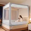 Mosquitero Fuanan con Techo Cuadrado y Tres Puertas para Verano, Adecuado para Dormitorios de Estudiantes, Uso Doméstico, con Soporte Anticaídas, Mosquitero Fijo y Plegable