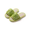 Pantuflas de Colores Caramelo con Lentejuelas para Mujer, Estilo Europeo y Americano Simple, para Interiores del Hogar, para Todas las Estaciones, de Algodón y Lino