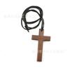 Cruz de Madera de Venta Caliente, Collar de Suéter de Moda, Colgante Decorativo de Madera Maciza, Accesorios de Joyería Artesanal, Regalos para Fiestas