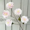 5 Flores de Peonía Artificiales para Decoración de Boda, Flores Falsas para Arreglos de Boda, Diseño Suave de Arte Floral, Flores de Seda
