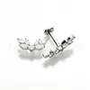 Brincos de asa de anjo de titânio F136 com zircônia, joias para piercing de liga de titânio G23, tarrachas de osso da orelha, tarrachas ear cuff, tarrachas de lábio