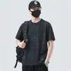 Transfronteiriço Verão 2026 Novo Estilo Camiseta com Estampa de Letras Gola Redonda Casual Manga Curta Moda Versátil Elegante Top Masculino