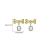 Brincos de aço inoxidável com microincrustação de zircônia brincos de laço rosa em forma de coração brincos cruzados banhados a ouro 18K brincos sobrepostos requintados