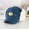 Bonés de Veludo Cotelê Atacado para Crianças de 3-8 Anos, Bonés Super Fofos com Orelhas de Urso de Desenho Animado para Outono e Inverno, Transfronteiriço