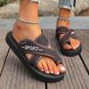Chinelo Feminino, Verão Solado Grosso para Uso Externo, Sandálias de Plataforma Cruzadas Estilo Coreano Fashion, Antiderrapante, Chinelos de Praia Versátil