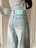 Jeans de Pierna Ancha de Tiro Alto de Color Claro para Mujer, Estilo Nuevo de Principios de Primavera 2026, Pantalones Rectos Sueltos y con Caída hasta el Suelo