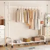 Perchero grueso de pie para balcón y dormitorio, tendedero interior, perchero simple de una barra para uso doméstico