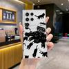 Funda de Teléfono Más Vendida en Black Friday con Diseño de Gato Negro Tinta Salpicada, Adecuada para Samsung S24 Ultra, Funda Suave Transparente Ligera de Verano