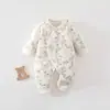 Ropa acolchada para recién nacidos, mameluco mariposa engrosado de 40g para recién nacidos, ropa de dormir de una pieza de algodón puro antibacteriano Clase A