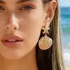 Amazon Cross-Border Novo Pingente de Gotejamento de Óleo Tema Oceano Brincos de Pérola Estilo Férias na Praia de Verão Brincos Casuais
