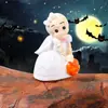 Nuevos Adornos Pequeños de Resina de Fantasma Verde Bruja Mago Casa en el Árbol para Halloween Micro Paisaje Accesorios del Festival de la Resurrección Decoración del Hogar
