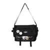 Bolsa de Mensageiro Estilo Tooling Versátil para Mensageiro do Instagram Homens Estudantes Universitários Bolsa de Ombro para Aula Moda Coreana Bolsa Transversal de Grande Capacidade para Mulheres