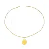 Ventas Directas de Fábrica Transfronterizo Personalizado Exquisito Moda Acero de Titanio Colgante Cadena de Perlas Collar de Acero Inoxidable Collar Redondo