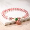 Pulsera de Cristal de Fresa Natural [Piedra Flor de Durazno] Cristal Flor de Durazno Rosa Hielo Cristal Rosa Pulsera Femenina Cristal Rojo Paloma