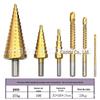 Kit de Brocas Escalonadas com Cabo Triangular e Haste Reta para Metal/Madeira/Plástico 4-12mm/4-20/4-32mm Conjunto de 3 Peças Broca Escalonada Broca Pagoda
