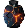 Moletom com Capuz Colorido de Chama 2024 Impressão Digital 3D Suéter Fluorescente para Homens e Mulheres Outono e Inverno Explosões Transfronteiriças Engraçadas