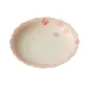 Rosa degradê material empilhado pintado à mão flores pequenas bocal de flor de cerâmica suporte para vaso pequena bandeja base para gaiwan bandeja de chá prato para lanche de chá prato