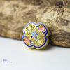 Banhado a ouro queimado azul cloisonne nó chinês de volta nuvem contas diy artesanato pulseira colar acessórios atacado