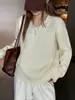Suéter de punto con cuello redondo para mujer, engrosado para abrigar en otoño e invierno, adecuado para usar en capas o solo, estilo coreano, simple, de corte holgado y casual