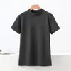 Nova coleção outono/inverno 2026: camiseta masculina versátil casual de manga curta, peça básica de novo estilo, top de gola média para homens