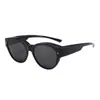 Gafas de Sol Retro de Estilo Nuevo con Montura Ovalada Ojo de Gato Que Se Pueden Usar Sobre Gafas Graduadas, Protección Solar, Adecuadas para Conducir, Unisex
