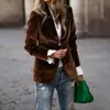 Novidades Outono e Inverno 2025 Site Independente Amazon Ebay Estilo Europeu e Americano Elegante Blazer de Veludo Slim