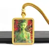 Xizang thangka dorado pintado a mano medio grado verde madre grado blanco madre benmingfo llevar colgante thangka colgante al por mayor