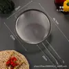 Peneira de Farinha Aço Inoxidável Dica de Cozinha Orelha Grades de Óleo Panela Quente Colher de Fritar Filtro de Leite de Soja Suco Cercado Vazando Atacado