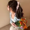 Pinza para el pelo de flor de encaje satinado para mujer, pinza tipo banana negra para peinado semirecogido, pinza para el pelo de lazo de lunares de alta gama, accesorio para el pelo