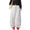 Pantalones Largos Casuales Hasselblad para Hombres y Mujeres, Primavera y Otoño Pierna Recta Bloques de Color Costura, Diseño Holgado Pantalones de Chándal para Pareja