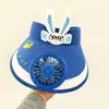 Sombrero de Protección Solar para Niños con Ventilador, Sombrero para el Sol, Sombrero de Ala Ancha para Bebé, Sombrero Abierto para Niña, Sombrero Recargable para Niños Pequeños