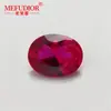 Piedra Suelta de Corindón Rojo de Forma Ovalada, con Forma de Huevo y Base Puntiaguda, Cabujón de Rubí de Corindón Rojo para Incrustación en Joyería y Montaje de Piedras Preciosas