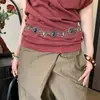 Cadena de Cintura Mariposa Calada Estilo Bohemio Retro para Mujer Estilo Étnico Versátil Cinturón Delgado Nicho Accesorios para Faldas Jeans