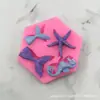 Animal marino caballito de mar sirena cola de pez molde de silicona molde para fondant molde de encaje molde para decoración de pasteles Molde marino