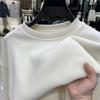 Um grande número de suéteres masculinos de inverno em estoque, com forro de fleece, espessados, gola redonda, moda jovem, suéter à prova de vento de veludo com padrão olímpico