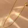 Moda Europeia e Americana Simples Corrente Básica de Aço Titânio Joias Aço Inoxidável Banhado a Ouro 18K Colar Caixa Pingente Feminino Fabricante