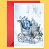 Amazon Tamaño Grande Fresco Azul Invierno Navidad Tarjeta de Felicitación Juego de Sobres Tarjeta Festiva de Alto Valor