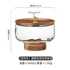 Plato de Fruta de Madera de Acacia y Vidrio Transparente de Gran Capacidad para Uso Doméstico, Bol de Fruta Moderno Simple para Mesa de Café, Bandeja de Exhibición para Almacenamiento de Snacks y Frutas Secas