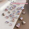 Polvo brillante diamante con forma de fondo puntiagudo joyería para uñas arte de uñas a través de cristal de sal marina rosa corazón torcido caramelo huevo de paloma taladro de uñas