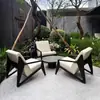 Diseño de jardín de patio exterior, jardín de exhibición para oficina de ventas, juego de sofás modulares de aleación de aluminio resistente al agua y al sol
